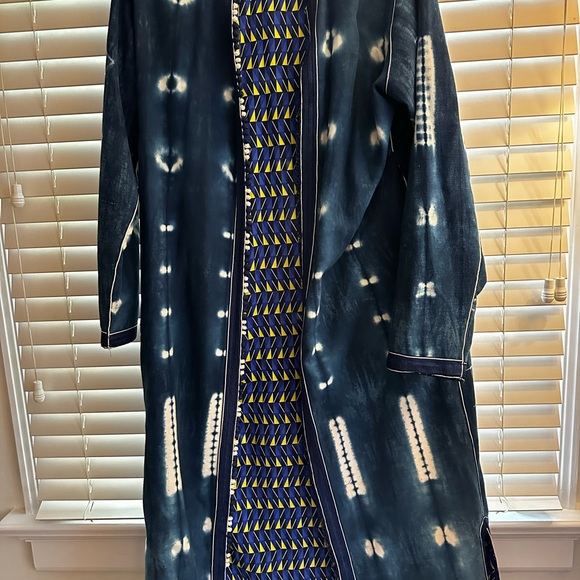 Dark blue indigo cloth long jacket from Marrakech. - Picture 4 of 13